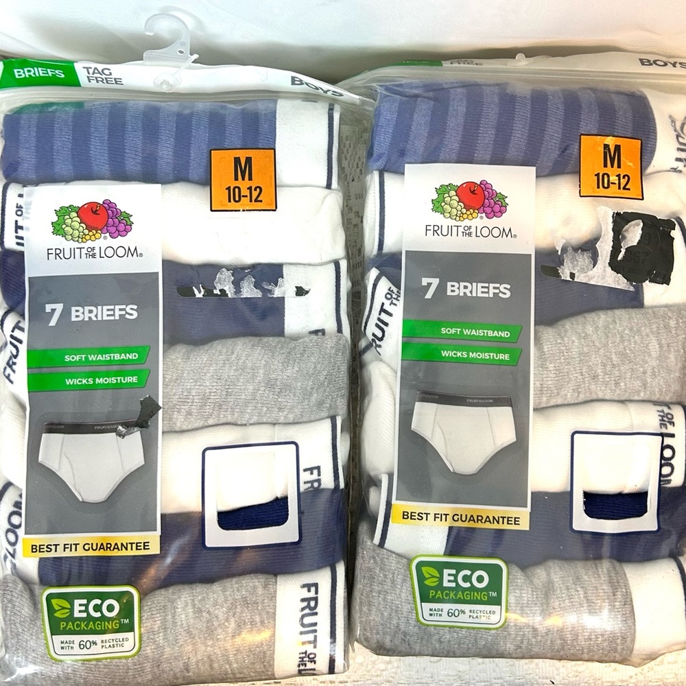 Bundle of 2 packs of Big Boys Fruit of the Loom Briefs Underwear / 14 pair total